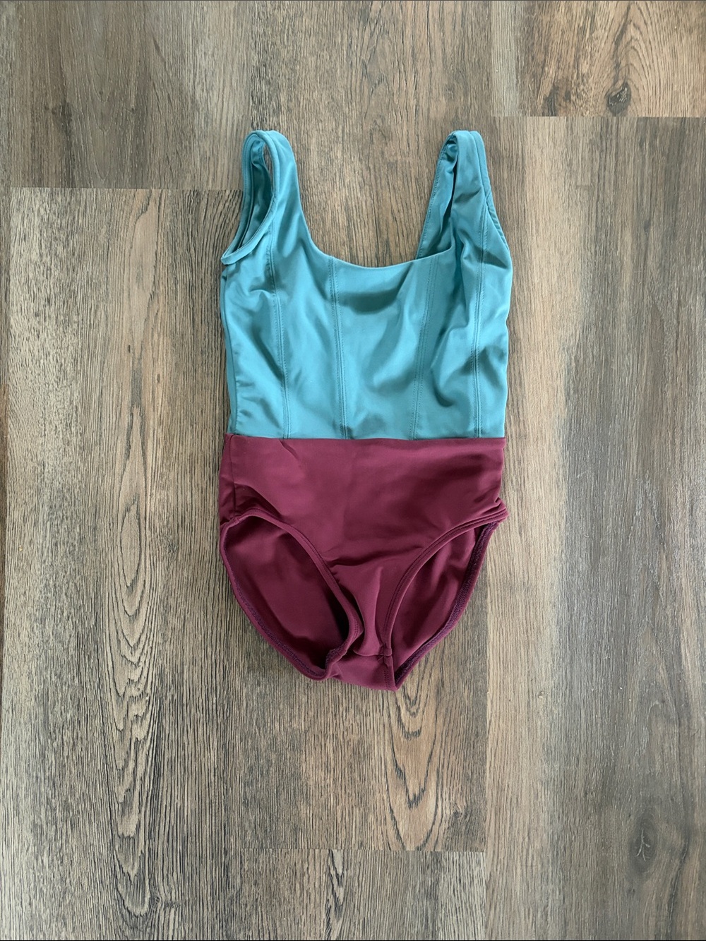 Tiger Friday colorblock leotard - Teal & Burgundy